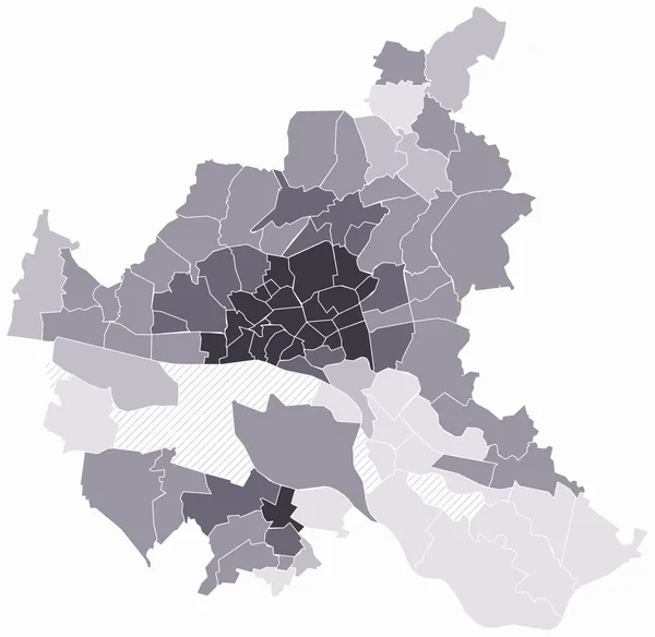 Screenshot of the map of Hamburg's districts shaded by score.