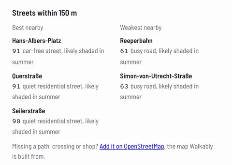 Screenshot of the streets around St. Pauli, Hamburg, on the live map.